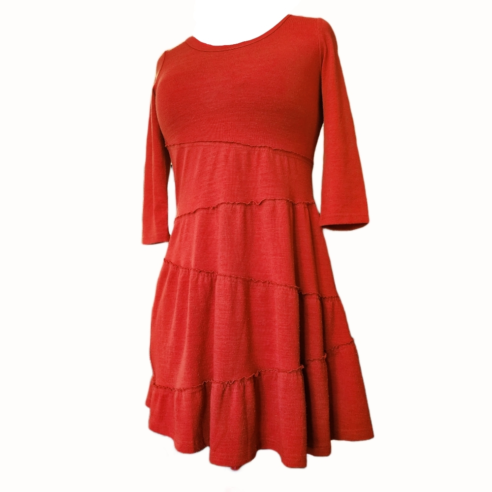 Vintage Neesha Terra Cotta Rust Sweater Dress Size S